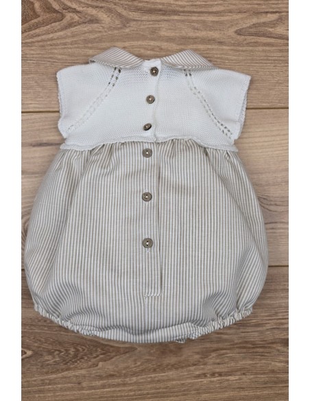 PELELE NIÑO COLECCIÓN HONEY PEACH DE PANGASA BABY, MARFIL. VERANO 25.