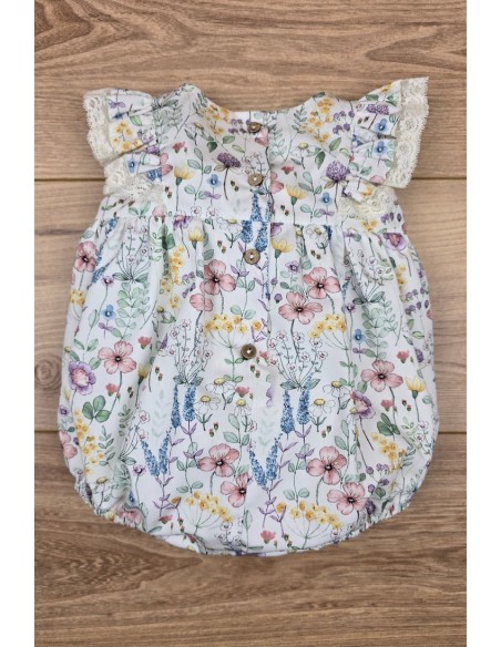 PELELE NIÑA FLORES DE PANGASA BABY, VERDE MINT. VERANO 25.