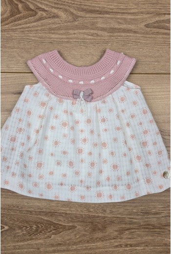 VESTIDO (SIN BRAGUITA) COLECCIÓN SUNNY LOVE DE PANGASA BABY, ROSA EMPOLVADO. VERANO 25. 2