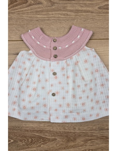 VESTIDO (SIN BRAGUITA) COLECCIÓN SUNNY LOVE DE PANGASA BABY, ROSA EMPOLVADO. VERANO 25.