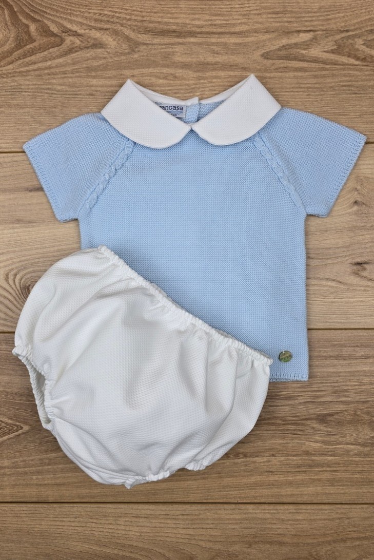 CONJUNTO NIÑO PIQUÉ, CELESTE BEBÉ. VERANO 23.