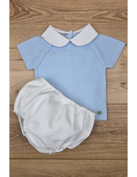 CONJUNTO NIÑO PIQUÉ, CELESTE BEBÉ. VERANO 23.