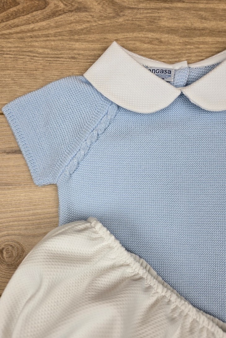 CONJUNTO NIÑO PIQUÉ, CELESTE BEBÉ. VERANO 23.