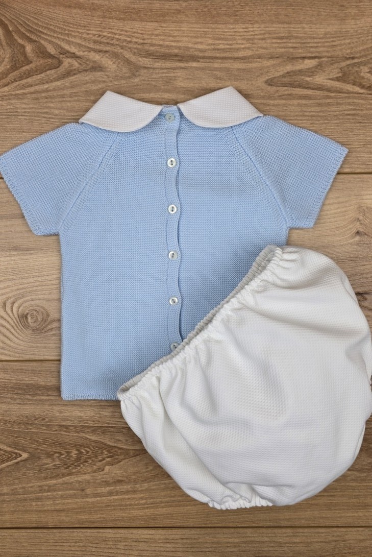 CONJUNTO NIÑO PIQUÉ, CELESTE BEBÉ. VERANO 23.