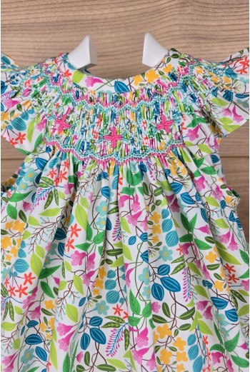 JESUSITO PUNTO SMOCK ROSITA DE TARTALETA, MULTICOLOR. VERANO 25. 2