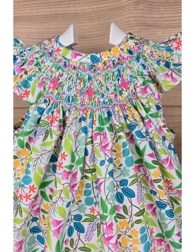 JESUSITO PUNTO SMOCK ROSITA DE TARTALETA, MULTICOLOR. VERANO 25.