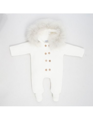 BUZO DOBLE CON PIE PELO NATURAL DE PANGASA BABY, MARFIL. INVIERNO 25.