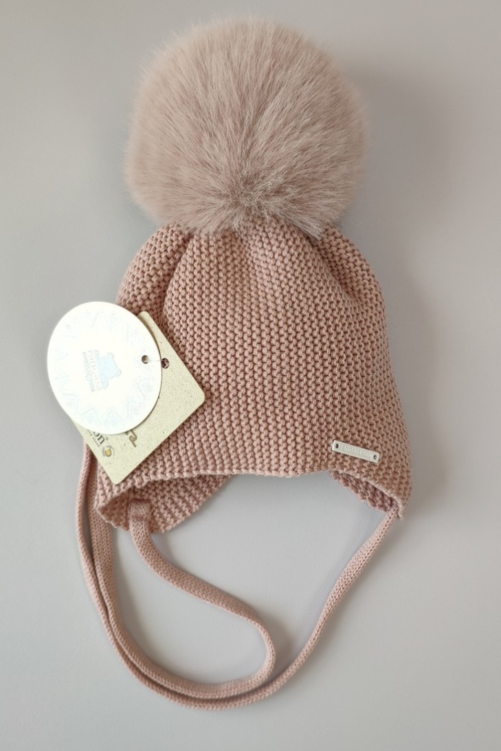 GORRO OREJERO PANGASA POMPÓN SINTÉTICO, ROSA VINTAGE. INVIERNO 25.