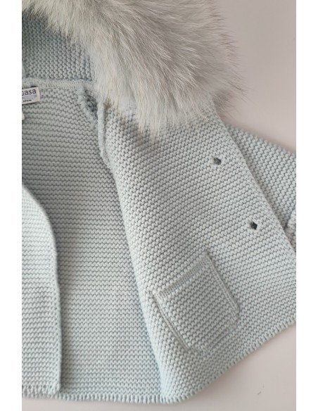 TRENKA LUXURY UNISEX PELO NATURAL DE PANGASA BABY, CELESTE EMPOLVADO. INVIERNO 25.