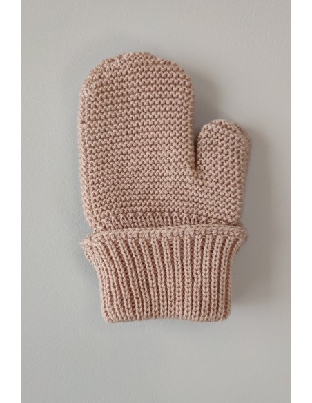 MANOPLAS PUNTO UNISEX DE PANGASA BABY, ROSA VINTAGE. INVIERNO 25.