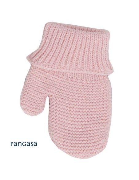 MANOPLAS PUNTO UNISEX DE PANGASA BABY, ROSA EMPOLVADO. INVIERNO 25.