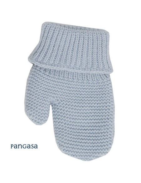 MANOPLAS PUNTO UNISEX DE PANGASA BABY, CELESTE EMPOLVADO. INVIERNO 25.