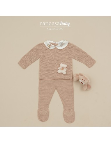 PRIMERA PUESTA NIÑO COLECCIÓN TINY BEAR DE PANGASA BABY, ARENA. INVIERNO 25.