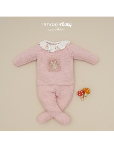 PRIMERA PUESTA NIÑA COLECCIÓN PETIT BAMBI DE PANGASA BABY, ROSA EMPOLVADO. INVIERNO 25.