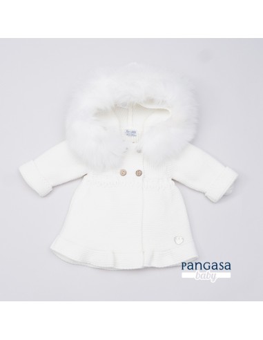 ABRIGO OCHOS PELO NATURAL DE PANGASA BABY, MARFIL. INVIERNO 25.