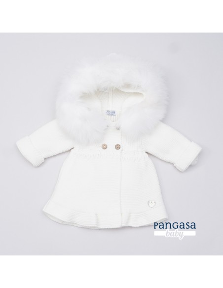 ABRIGO OCHOS PELO NATURAL DE PANGASA BABY, MARFIL. INVIERNO 25.