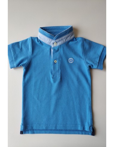 POLO NIÑO AZULÓN CUELLO MAO DE NACHETE.