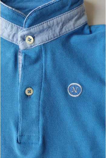 POLO NIÑO AZULÓN CUELLO MAO DE NACHETE. 2