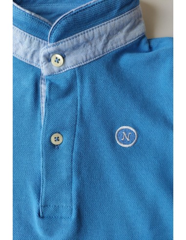 POLO NIÑO AZULÓN CUELLO MAO DE NACHETE.