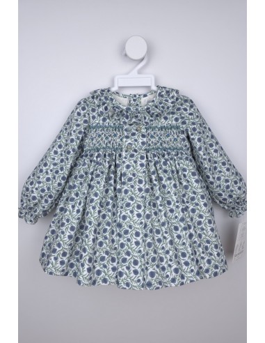 JESUSITO PUNTO SMOCK POLINA DE TARTALETA, AZUL. INVIERNO 25.