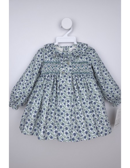 JESUSITO PUNTO SMOCK POLINA DE TARTALETA, AZUL. INVIERNO 25.