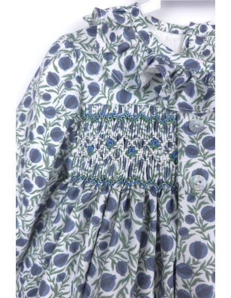 JESUSITO PUNTO SMOCK POLINA DE TARTALETA, AZUL. INVIERNO 25.