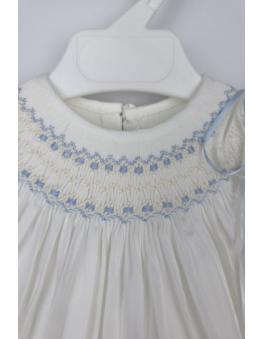 RANITA VIELLA PUNTO SMOCK DE BELÁN, CRUDO/AZUL. INVIERNO 22.