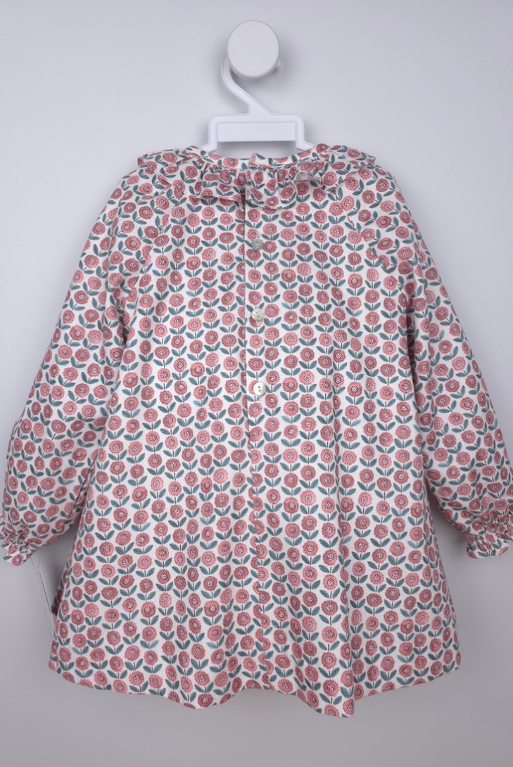 VESTIDO PUNTO SMOCK MARGOT DE TARTALETA, MARSALA. INVIERNO 25.