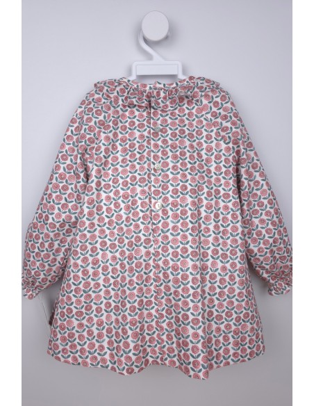 VESTIDO PUNTO SMOCK MARGOT DE TARTALETA, MARSALA. INVIERNO 25.