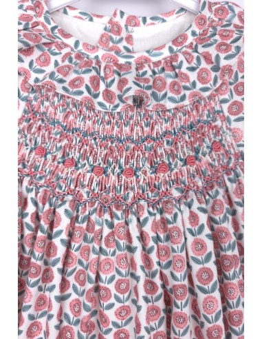 VESTIDO PUNTO SMOCK MARGOT DE TARTALETA, MARSALA. INVIERNO 25.