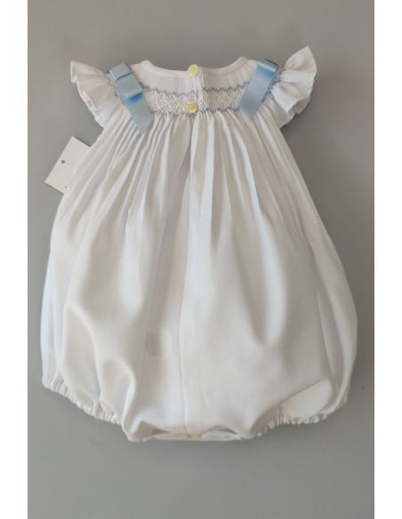 RANITA VIELLA PUNTO SMOCK MOD. LISA DE BELÁN, BLANCO/AZUL. INVIERNO 25.