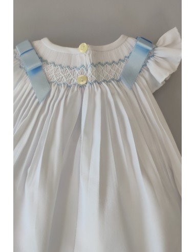 RANITA VIELLA PUNTO SMOCK MOD. LISA DE BELÁN, BLANCO/AZUL. INVIERNO 25.