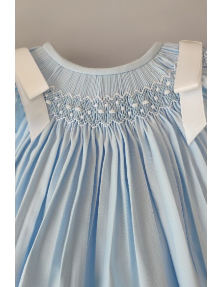 RANITA VIELLA PUNTO SMOCK MOD. LISA DE BELÁN, AZUL/BLANCO. INVIERNO 25.