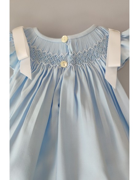 RANITA VIELLA PUNTO SMOCK MOD. LISA DE BELÁN, AZUL/BLANCO. INVIERNO 25.