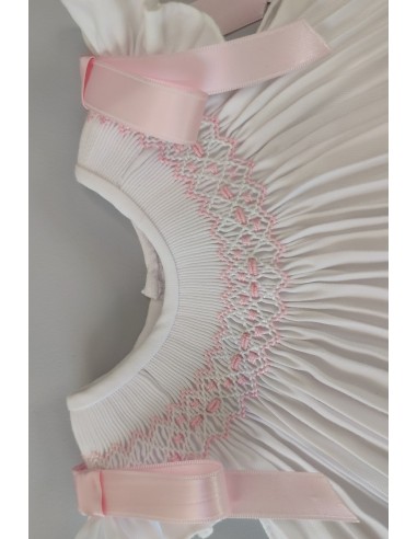 JESUSITO VIELLA PUNTO SMOCK MOD. LISA DE BELÁN, BLANCO/ROSA. INVIERNO 25.