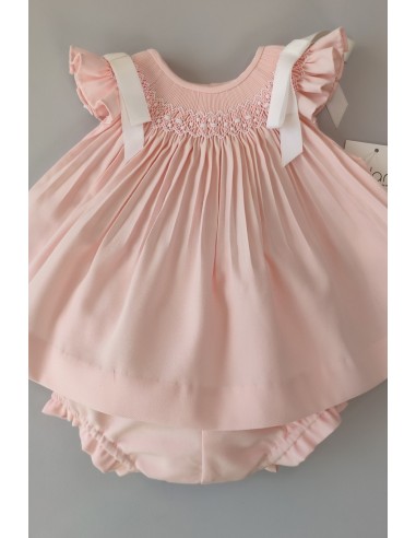 JESUSITO VIELLA PUNTO SMOCK MOD. LISA DE BELÁN, ROSA/BLANCO. INVIERNO 25.