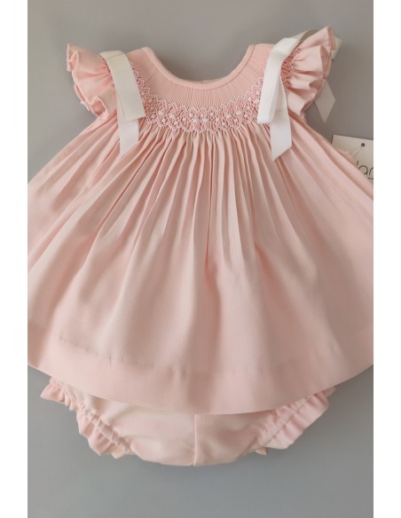 JESUSITO VIELLA PUNTO SMOCK MOD. LISA DE BELÁN, ROSA/BLANCO. INVIERNO 25.