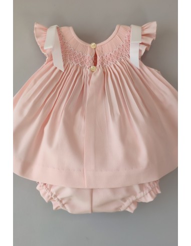 JESUSITO VIELLA PUNTO SMOCK MOD. LISA DE BELÁN, ROSA/BLANCO. INVIERNO 25.