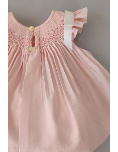 JESUSITO VIELLA PUNTO SMOCK MOD. LISA DE BELÁN, ROSA/BLANCO. INVIERNO 25.