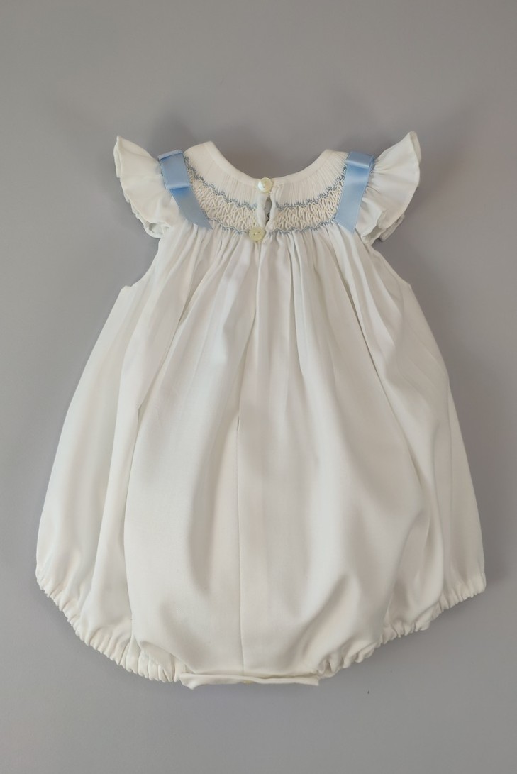 RANITA VIELLA PUNTO SMOCK MOD. LISA DE BELÁN, CRUDO/AZUL. INVIERNO 25.