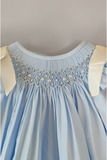 RANITA VIELLA PUNTO SMOCK MOD. LISA DE BELÁN, AZUL/CRUDO. INVIERNO 25. 2