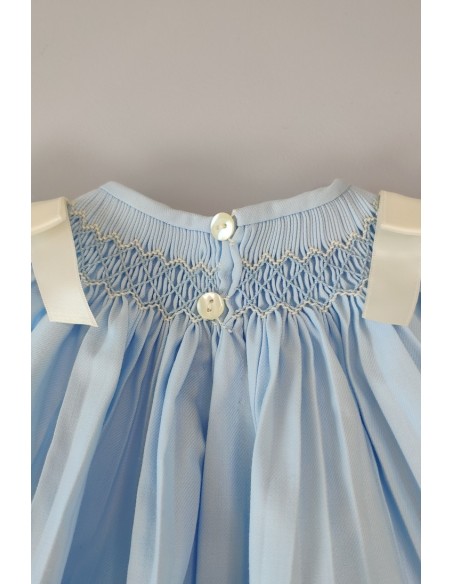 RANITA VIELLA PUNTO SMOCK MOD. LISA DE BELÁN, AZUL/CRUDO. INVIERNO 25.