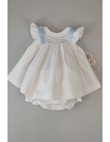 JESUSITO VIELLA PUNTO SMOCK MOD. LISA DE BELÁN, BLANCO/AZUL. INVIERNO 25.
