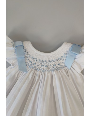 JESUSITO VIELLA PUNTO SMOCK MOD. LISA DE BELÁN, BLANCO/AZUL. INVIERNO 25.