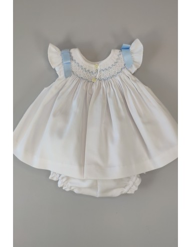 JESUSITO VIELLA PUNTO SMOCK MOD. LISA DE BELÁN, BLANCO/AZUL. INVIERNO 25.