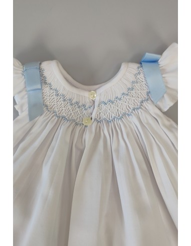 JESUSITO VIELLA PUNTO SMOCK MOD. LISA DE BELÁN, BLANCO/AZUL. INVIERNO 25.