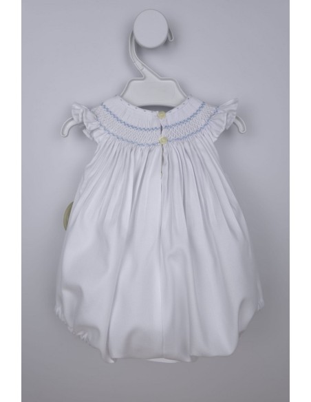 RANITA VIELLA PUNTO SMOCK MOD. ÁNGEL DE BELÁN, BLANCO/AZUL. INVIERNO 25.