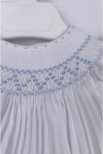 RANITA VIELLA PUNTO SMOCK MOD. ÁNGEL DE BELÁN, BLANCO/AZUL. INVIERNO 25. 2