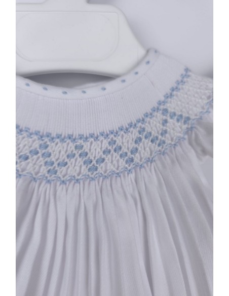 RANITA VIELLA PUNTO SMOCK MOD. ÁNGEL DE BELÁN, BLANCO/AZUL. INVIERNO 25.