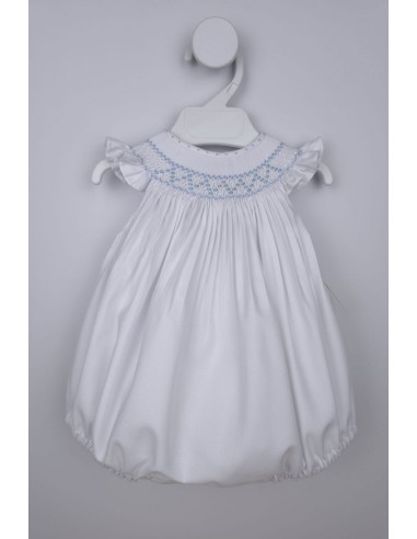 RANITA VIELLA PUNTO SMOCK MOD. ÁNGEL DE BELÁN, BLANCO/AZUL. INVIERNO 25.